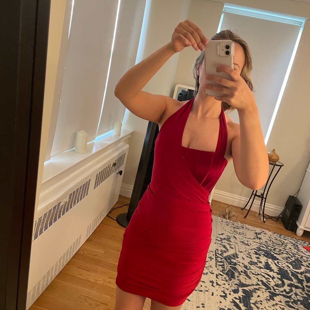 Red cocktail dress